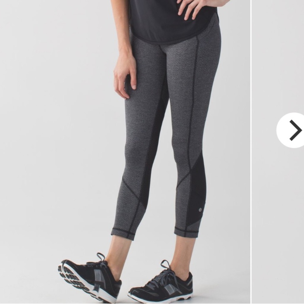 Lululemon Pace Rival Crop 22" Giant Herringbone Black Heathered Black 4